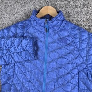 The North Face Thermoball Womens Insulated Jacket Blue Quilted Full Zip Small
